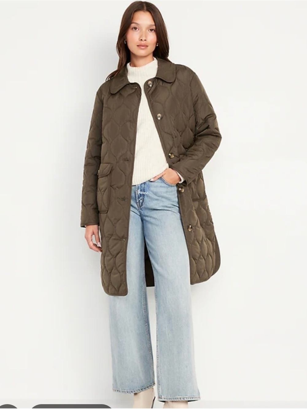 Old Navy quilted long jacket size xl